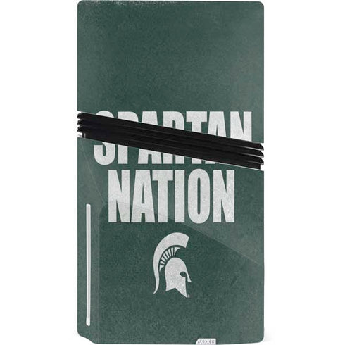 Michigan State University Spartans Nation PS5 Pro Disk Bundle  Skin